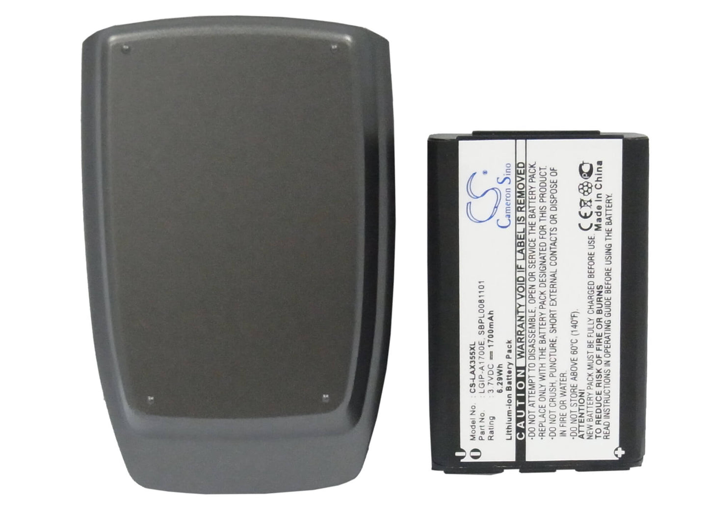 3.7V, 1700mAh, Li-ion Battery fits Lg, Ax355, Lx355, 6.29Wh