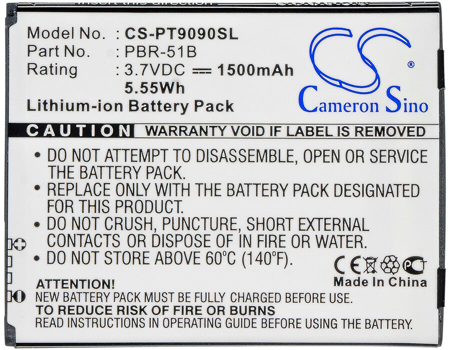 3.7V, 1500mAh, Li-ion Battery fits Pantech, Discover, Magnus, 5.55Wh