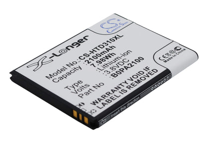 3.8V, 2100mAh, Li-ion Battery fits Htc, D310, D310w Dual Sim, 7.98Wh