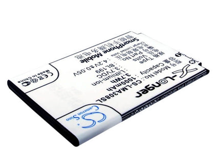 3.7V, 1000mAh, Li-ion Battery fits Lenovo, Ma308, Ma309, 3.7Wh