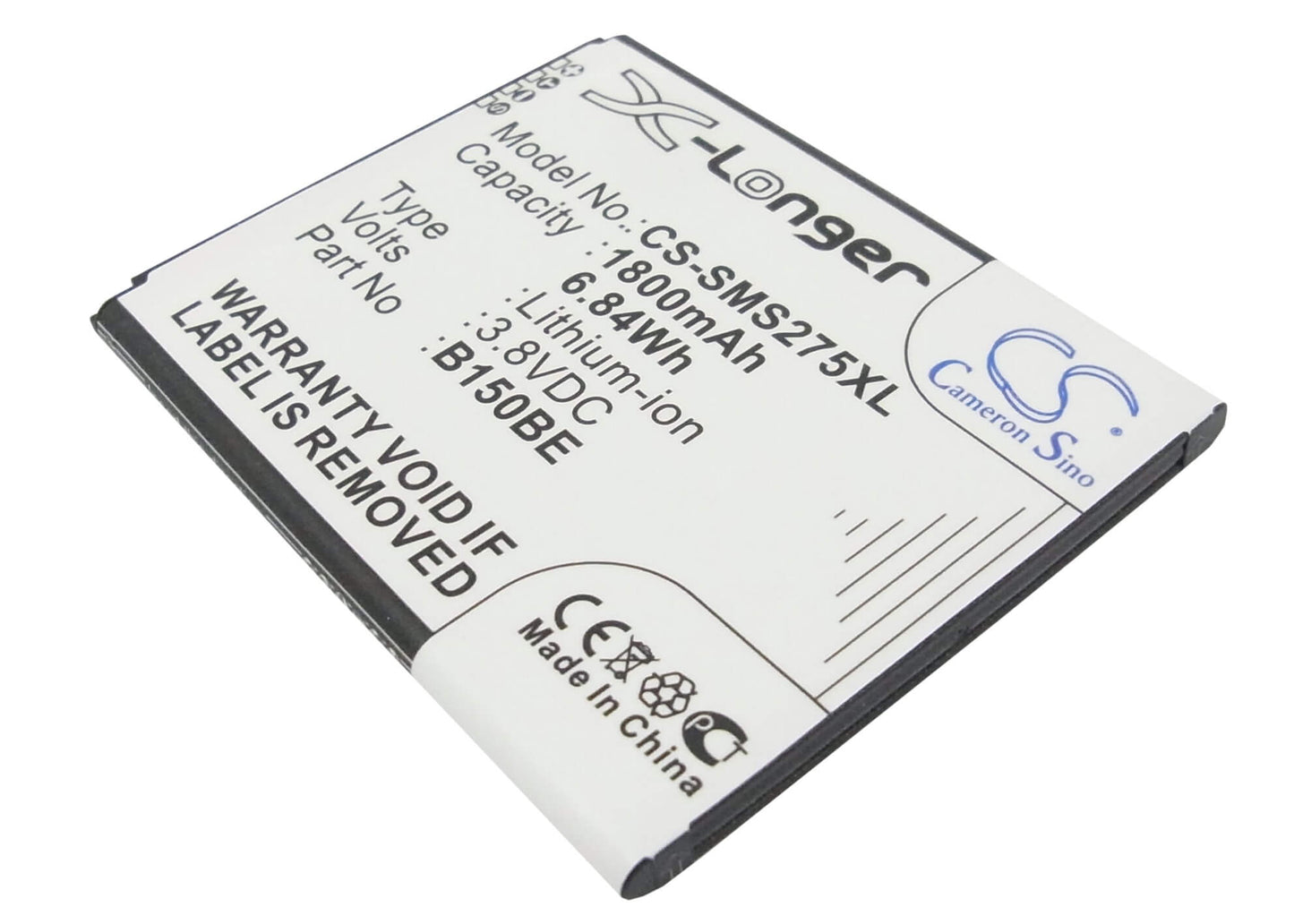 3.8V, 1800mAh, Li-ion Battery fits Samsung, Galaxy Ace 3 Lte, Galaxy Light, 6.84Wh