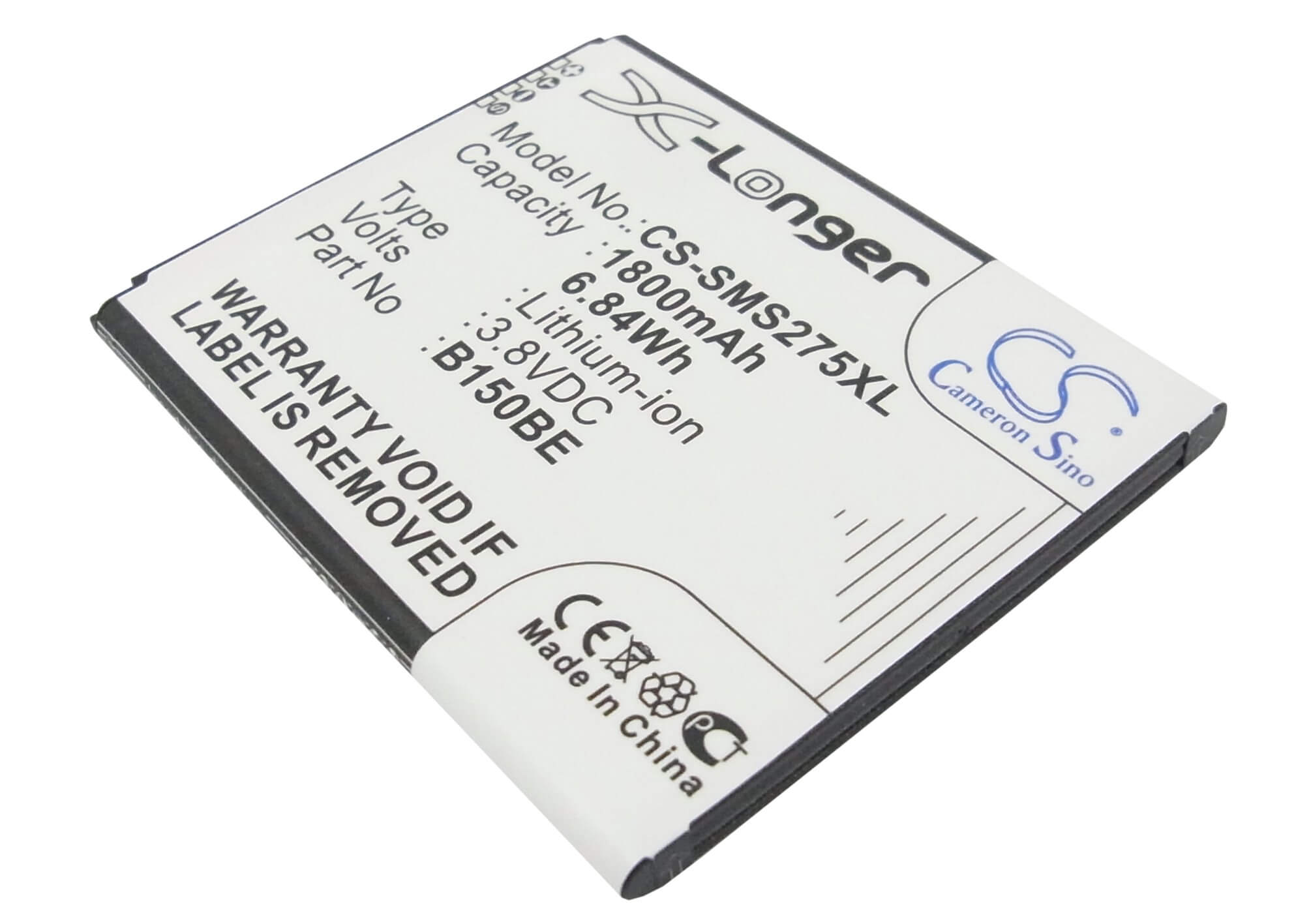 3.8V, 1800mAh, Li-ion Battery fits Samsung, Galaxy Ace 3 Lte, Galaxy Light, 6.84Wh