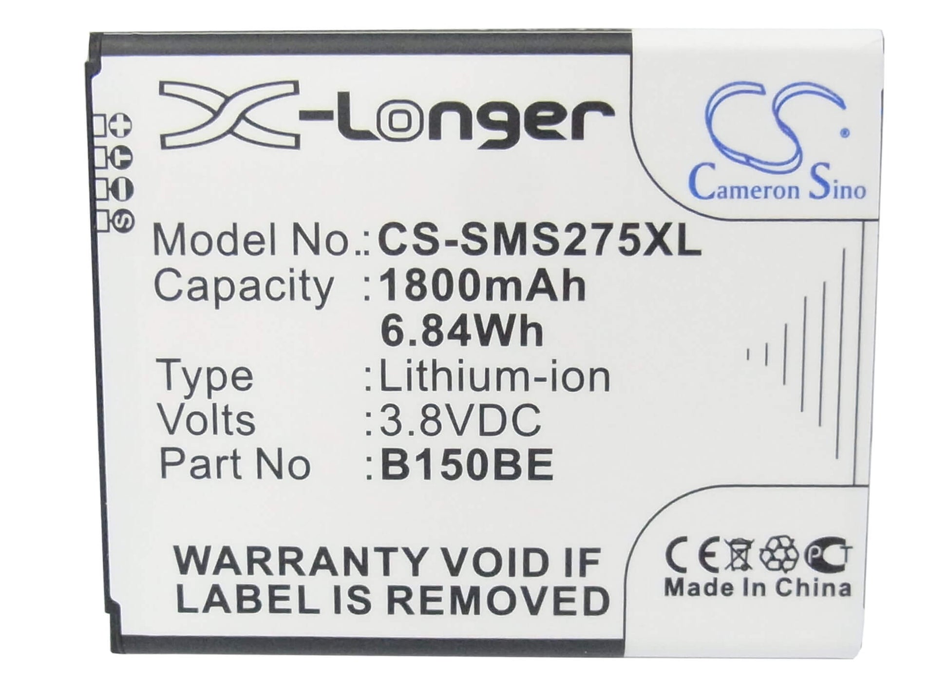 3.8V, 1800mAh, Li-ion Battery fits Samsung, Galaxy Ace 3 Lte, Galaxy Light, 6.84Wh