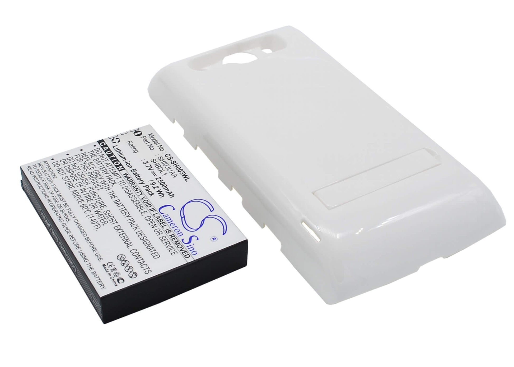 White, 3.7V, 2500mAh, Li-ion Battery fits Sharp, 003sh, Dm009sh, 9.25Wh