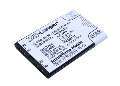 3.7V, 1400mAh, Li-ion Battery fits K-touch, D5800, E339, 5.18Wh