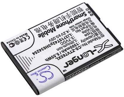 3.7V, 1500mAh, Li-ion Battery fits Zte, Blade G, Leo Q1, 5.55Wh
