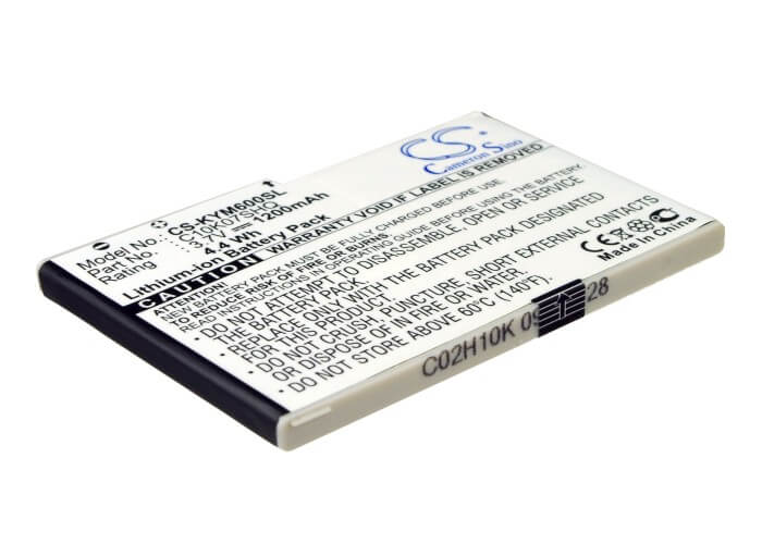 3.7V, 1200mAh, Li-ion Battery fits Kyocera, M6000, Zio M6000, 4.44Wh