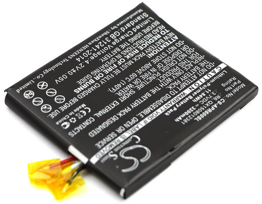 3.7V, 3200mAh, Li-Polymer Battery fits Aspera, R6, 11.84Wh