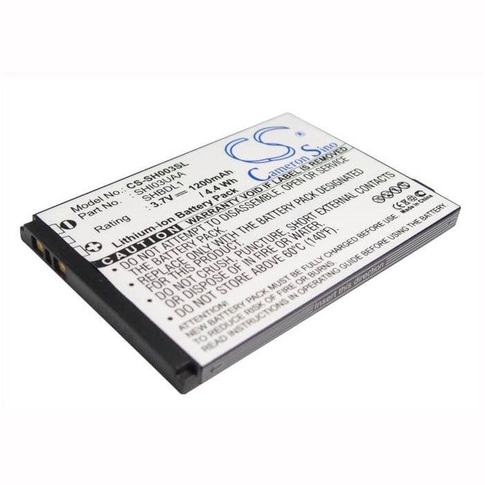 3.7V, 1200mAh, Li-ion Battery fits Sharp, 003sh, Dm009sh, 4.44Wh