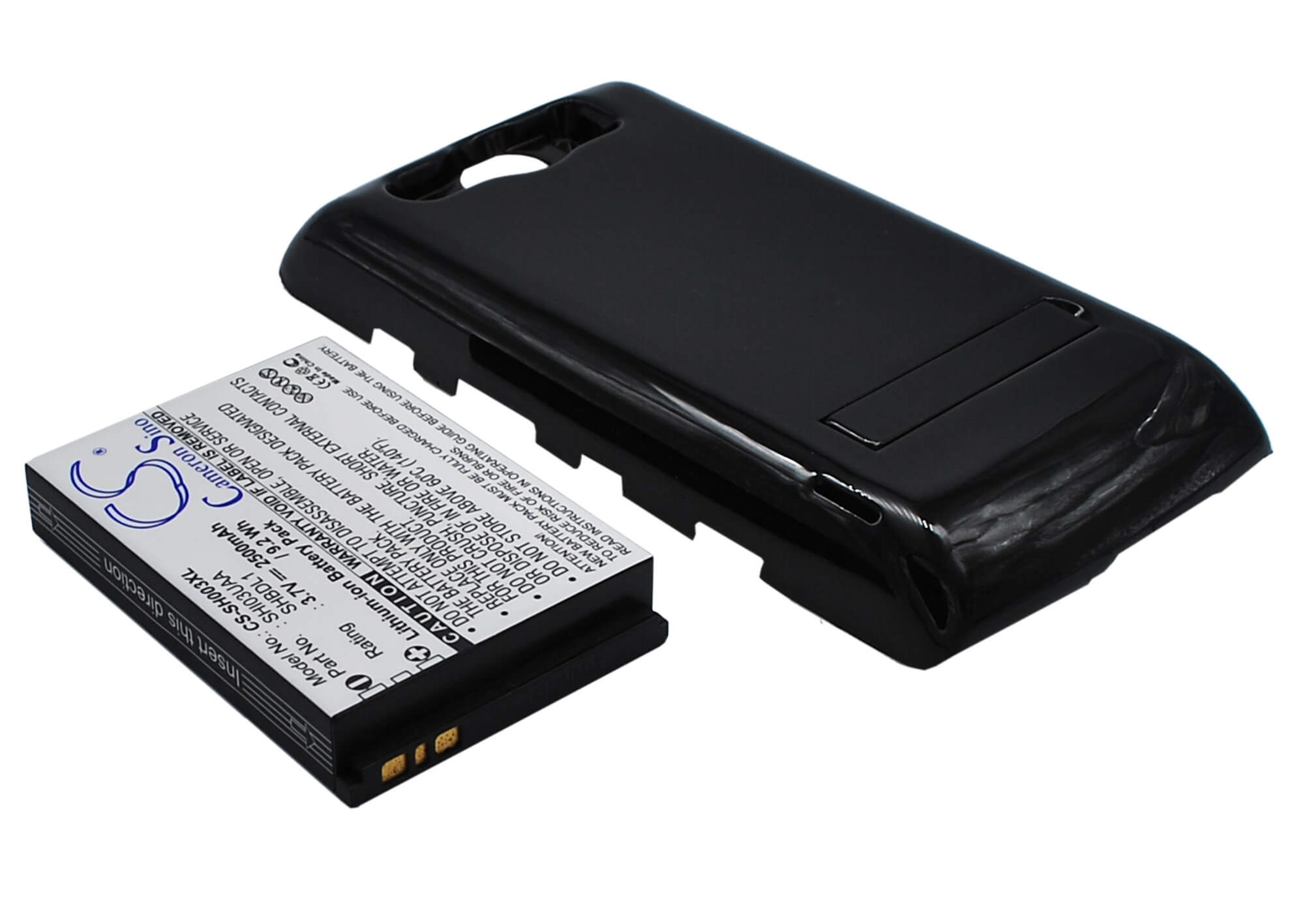 Black, 3.7V, 2500mAh, Li-ion Battery fits Sharp, 003sh, Dm009sh, 9.25Wh