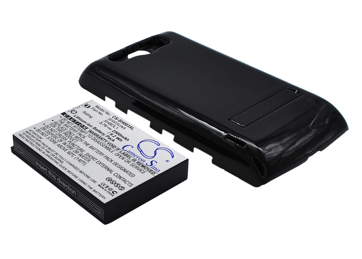 Black, 3.7V, 2500mAh, Li-ion Battery fits Sharp, 003sh, Dm009sh, 9.25Wh