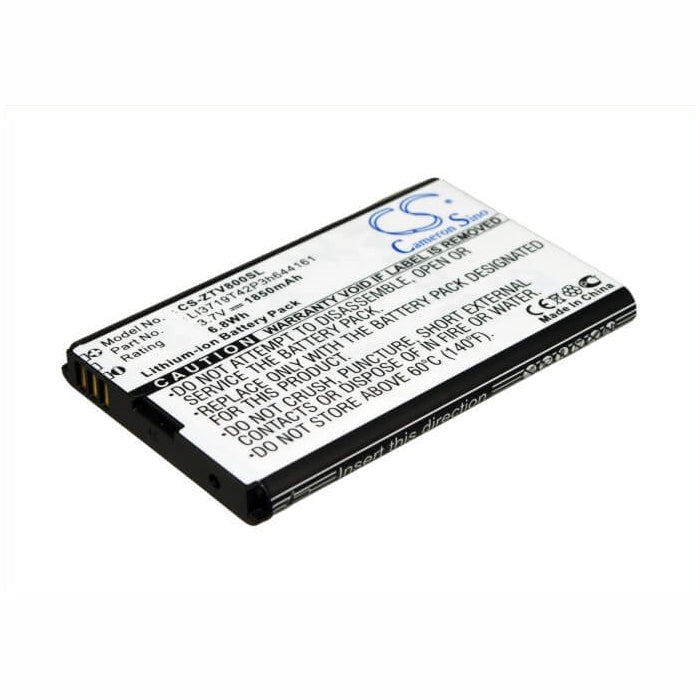 Mobile, Smartphone 3.7V, 1850mAh, Li-ion Battery fits Zte, Engage Lt, Mf80, 6.845Wh