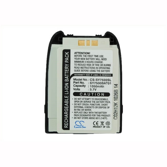 3.7V, 1050mAh, Li-ion Battery fits Sanyo, 7500, Mm-7500, 3.885Wh