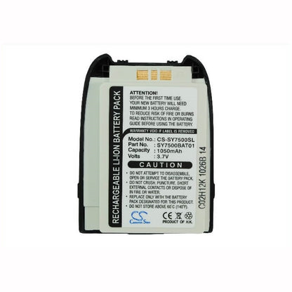 3.7V, 1050mAh, Li-ion Battery fits Sanyo, 7500, Mm-7500, 3.885Wh