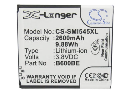 CS-SMI545XL, Mobile, Smartphone 3.8V, 2600mAh, Li-ion Battery fits Samsung, Altius, Galaxy S 4 Duos, 9.88Wh