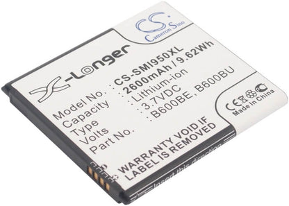 CS-SMI950XL, Mobile, Smartphone 3.8V, 2600mAh, Li-ion Battery fits Samsung, Altius, Galaxy S 4 Duos, 9.88Wh
