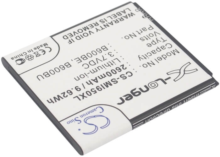 CS-SMI950XL, Mobile, Smartphone 3.8V, 2600mAh, Li-ion Battery fits Samsung, Altius, Galaxy S 4 Duos, 9.88Wh