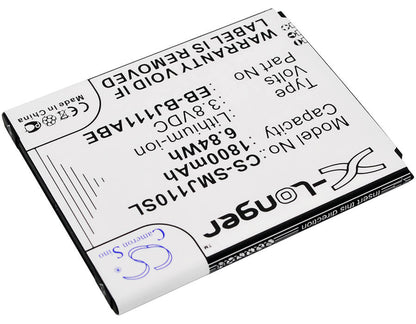 3.8V, 1800mAh, Li-ion Battery fits Samsung, Galaxy J1 Ace 3g Duos, Galaxy J1 Ace 4g, 6.84Wh