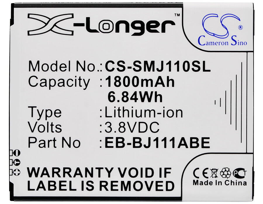 3.8V, 1800mAh, Li-ion Battery fits Samsung, Galaxy J1 Ace 3g Duos, Galaxy J1 Ace 4g, 6.84Wh