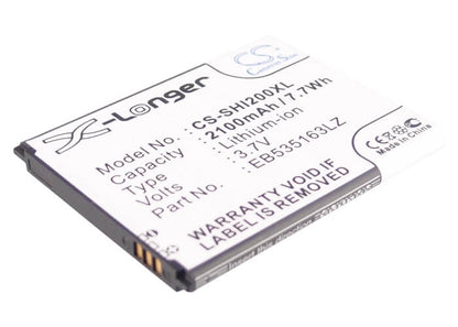 3.7V, 2100mAh, Li-ion Battery fits Samsung, Admire 4g, Code Sch-i200, 7.77Wh