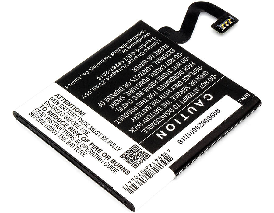 3.7V, 2000mAh, Li-Polymer Battery fits Nokia, Lumia 920, Lumia 920 4g, 7.4Wh