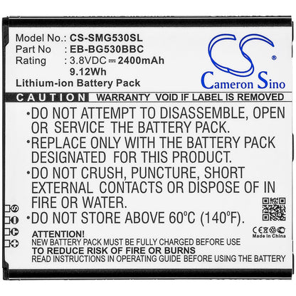 3.8V, 2400mAh, Li-ion Battery fits Samsung, Emerge J3, Express Prime 2, 9.12Wh