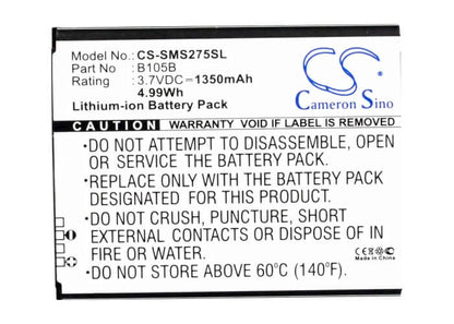 3.7V, 1350mAh, Li-ion Battery fits Samsung, Galaxy Ace 3 Lte, Galaxy Light, 4.995Wh