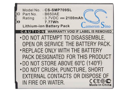 3.7V, 2100mAh, Li-ion Battery fits Samsung, Galaxy Beam 2, Galaxy Mega 5.8, 7.77Wh