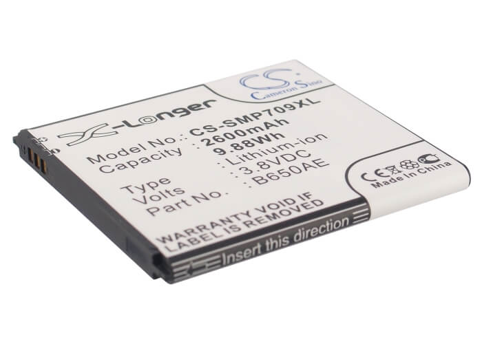 3.8V, 2600mAh, Li-ion Battery fits Samsung, Galaxy Beam 2, Galaxy Mega 5.8, 9.88Wh