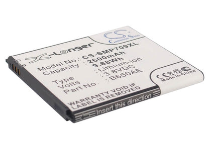 3.8V, 2600mAh, Li-ion Battery fits Samsung, Galaxy Beam 2, Galaxy Mega 5.8, 9.88Wh