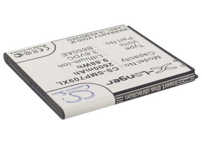 3.8V, 2600mAh, Li-ion Battery fits Samsung, Galaxy Beam 2, Galaxy Mega 5.8, 9.88Wh