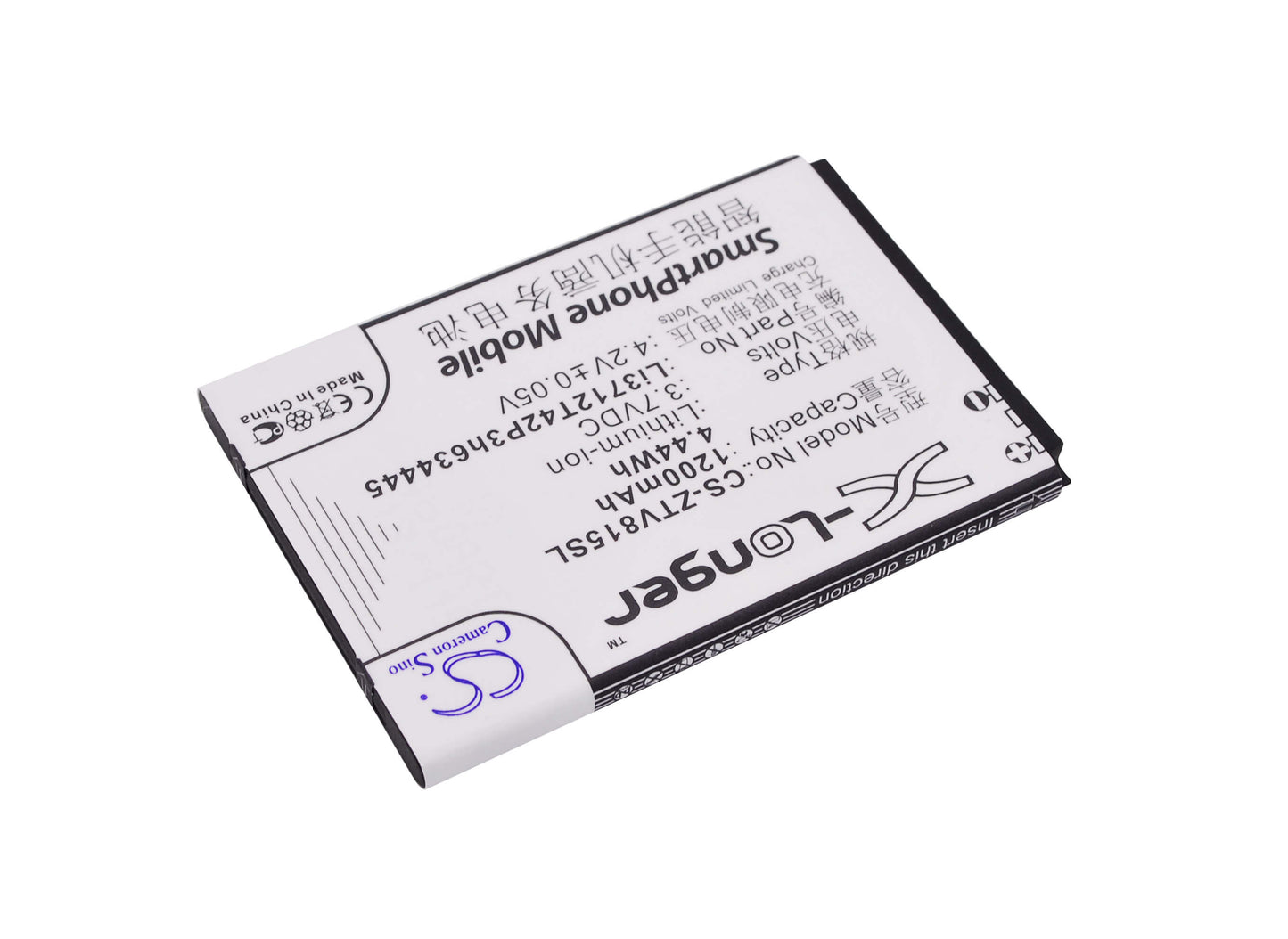 3.7V, 1200mAh, Li-ion Battery fits Zte, Blade C320, V815w, 4.44Wh