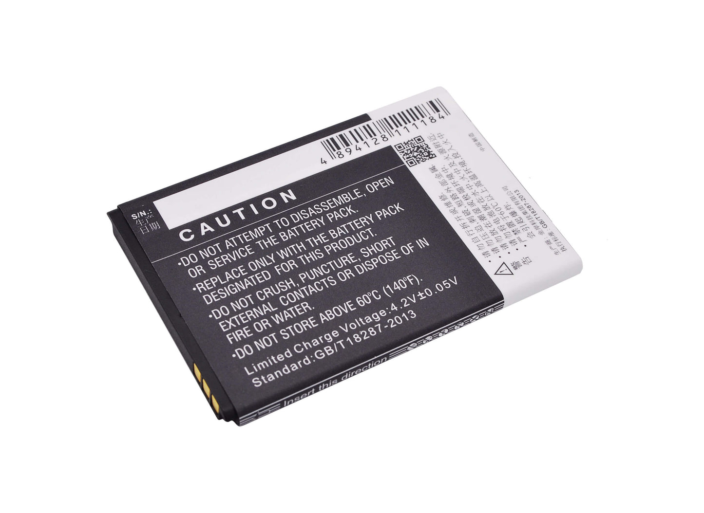 3.7V, 1200mAh, Li-ion Battery fits Zte, Blade C320, V815w, 4.44Wh
