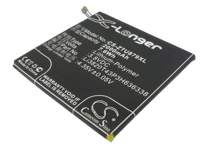 3.8V, 2000mAh, Li-Polymer Battery fits Zte, A75, Blade L2, 7.6Wh