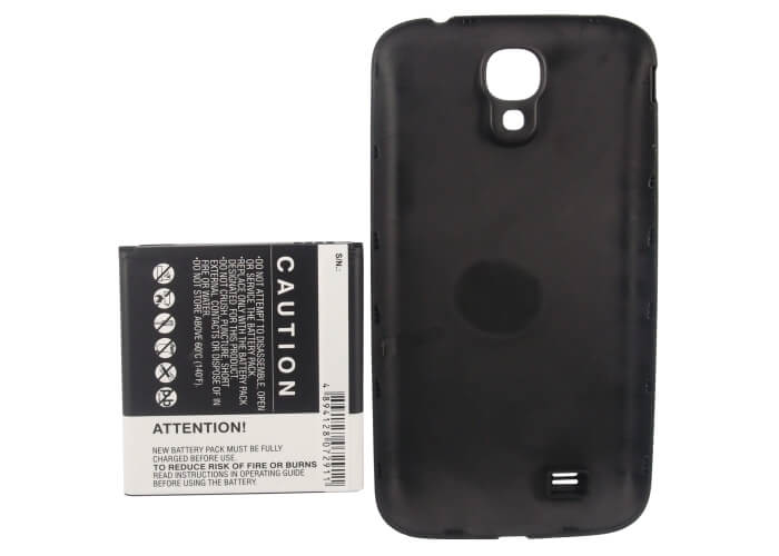 Black, 3.7V, 5200mAh, Li-ion Battery fits Samsung, Galaxy S4, Galaxy S4 Lte, 19.24Wh