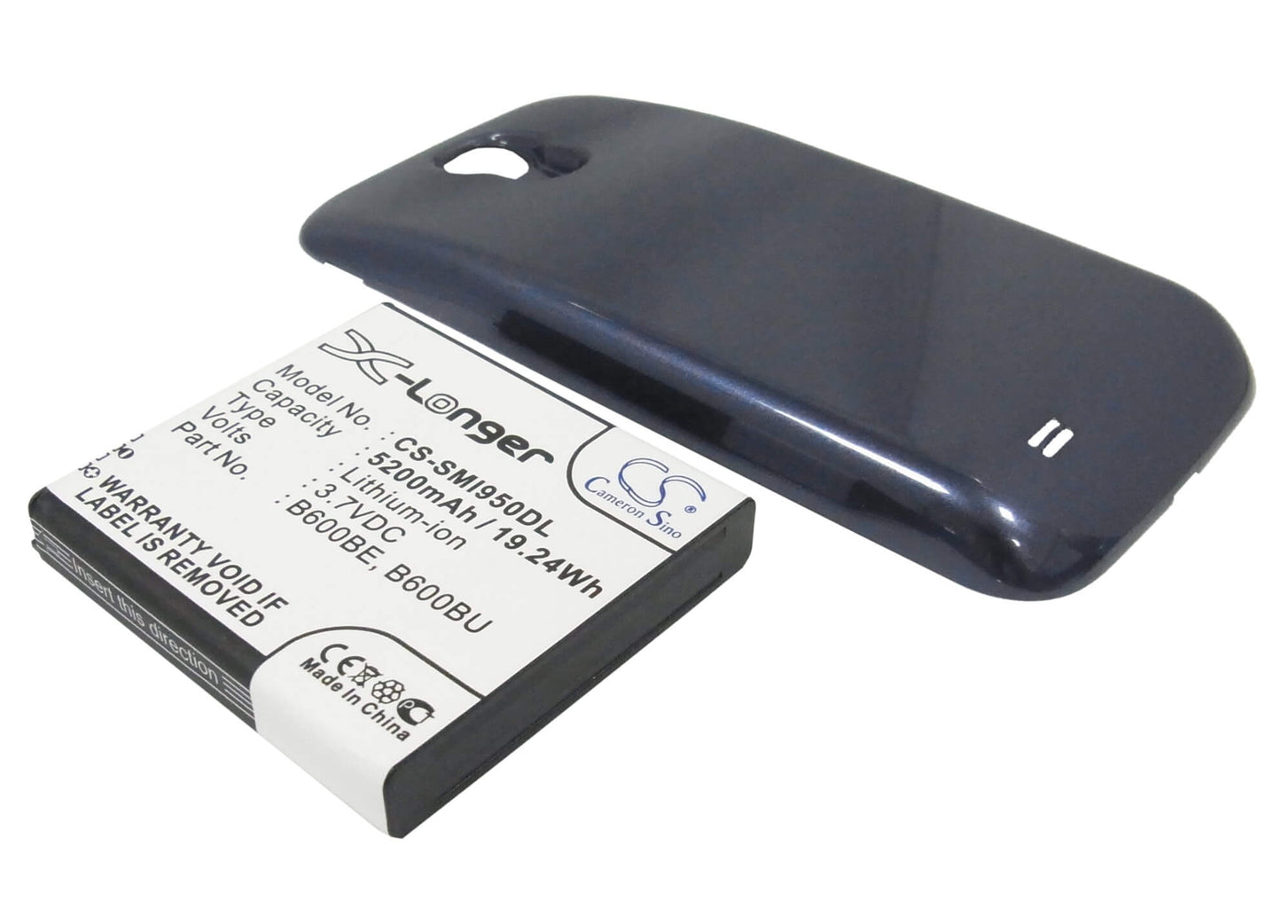 Blue, 3.7V, 5200mAh, Li-ion Battery fits Samsung, Galaxy S4, Galaxy S4 Lte, 19.24Wh