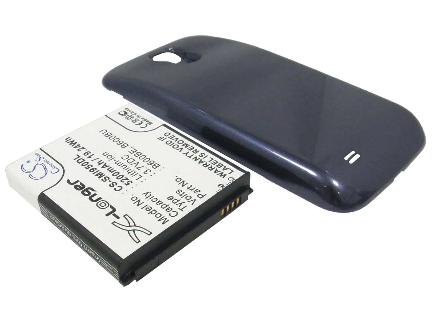 Blue, 3.7V, 5200mAh, Li-ion Battery fits Samsung, Galaxy S4, Galaxy S4 Lte, 19.24Wh