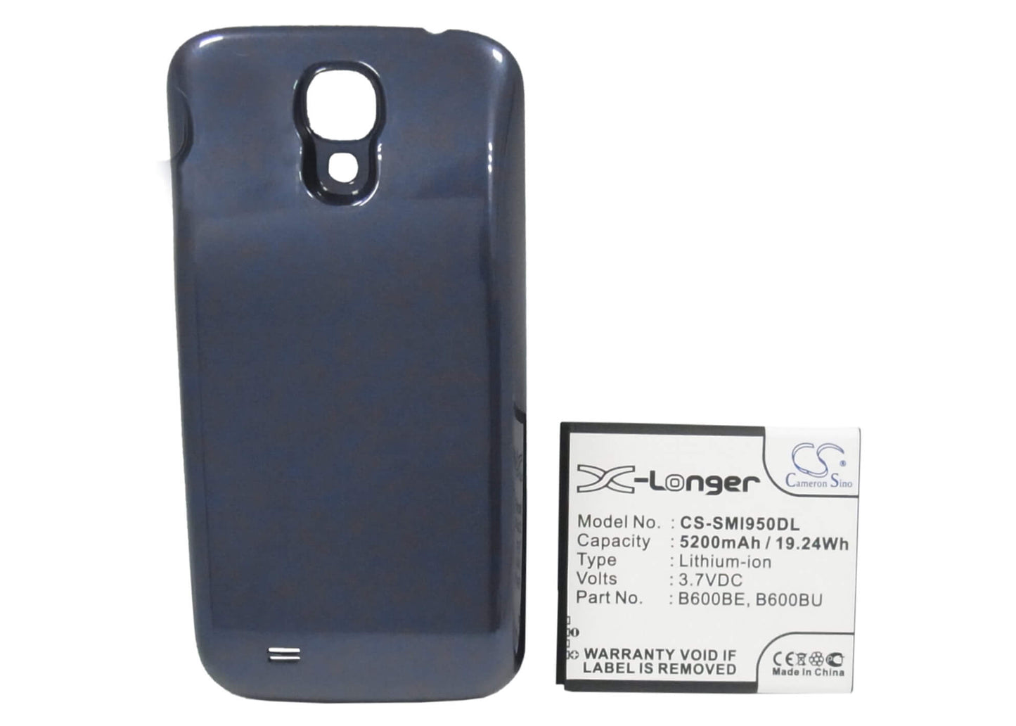 Blue, 3.7V, 5200mAh, Li-ion Battery fits Samsung, Galaxy S4, Galaxy S4 Lte, 19.24Wh