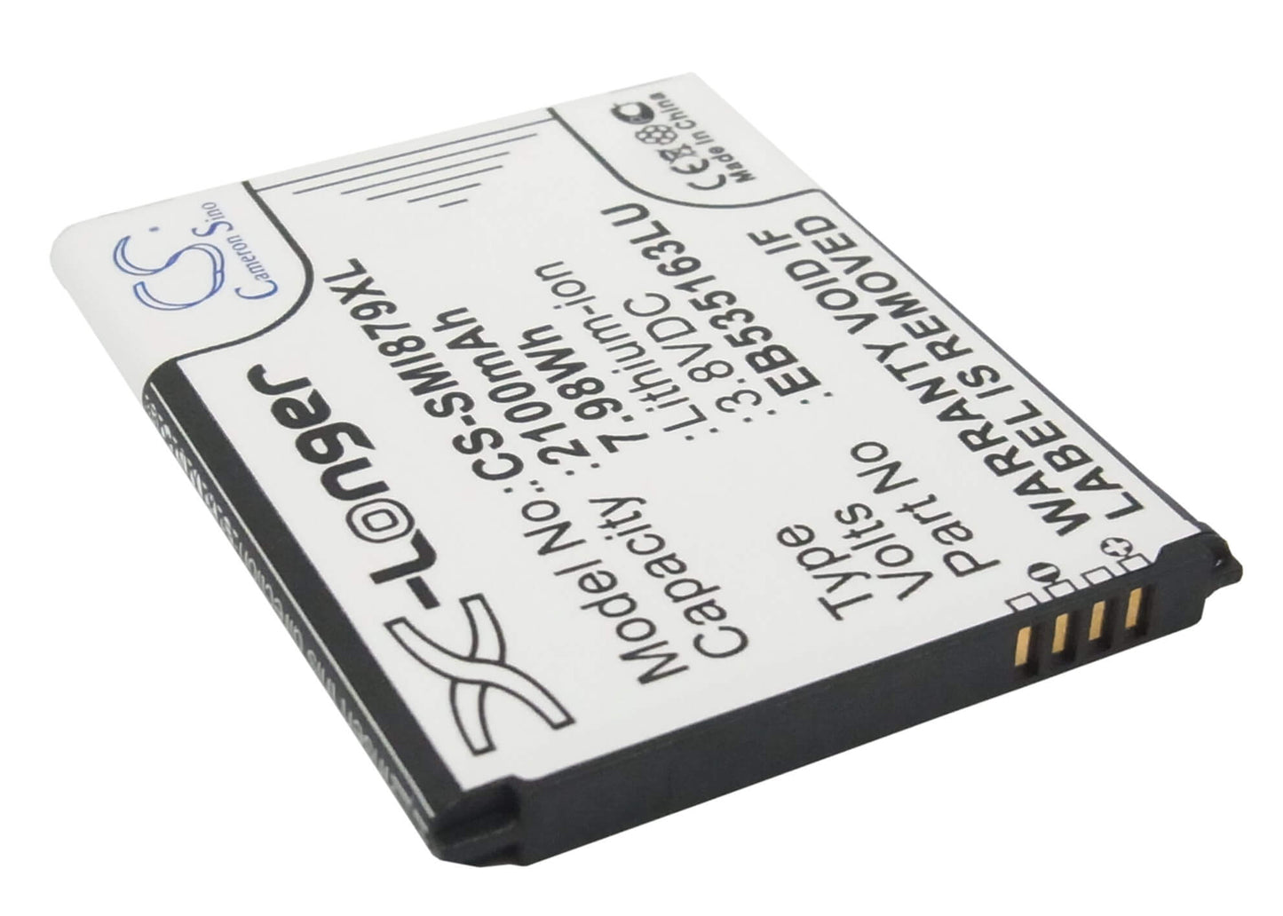 CS-SMI879XL, Mobile, Smartphone 3.8V, 2100mAh, Li-ion Battery fits Samsung, Galaxy Grand, Galaxy Grand Duos, 7.98Wh