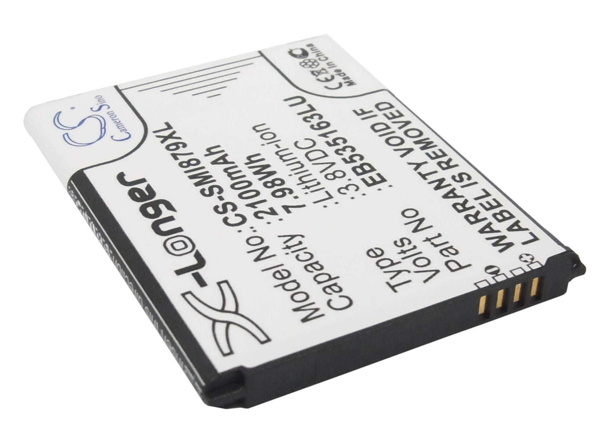 CS-SMI879XL, Mobile, Smartphone 3.8V, 2100mAh, Li-ion Battery fits Samsung, Galaxy Grand, Galaxy Grand Duos, 7.98Wh