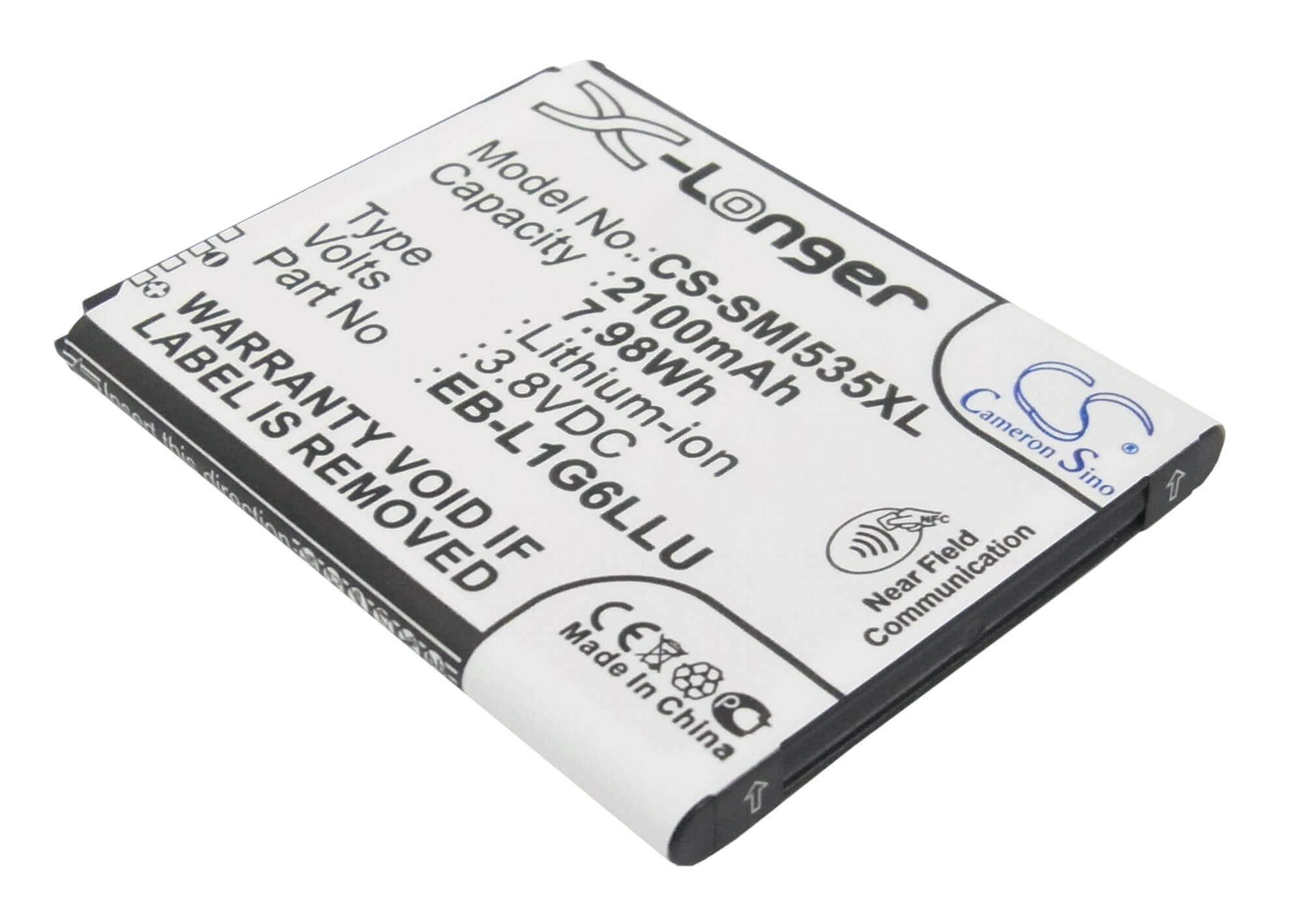 3.8V, 2100mAh, Li-ion Battery fits Uscellular, Galaxy S 3, Galaxy S Iii, 7.98Wh