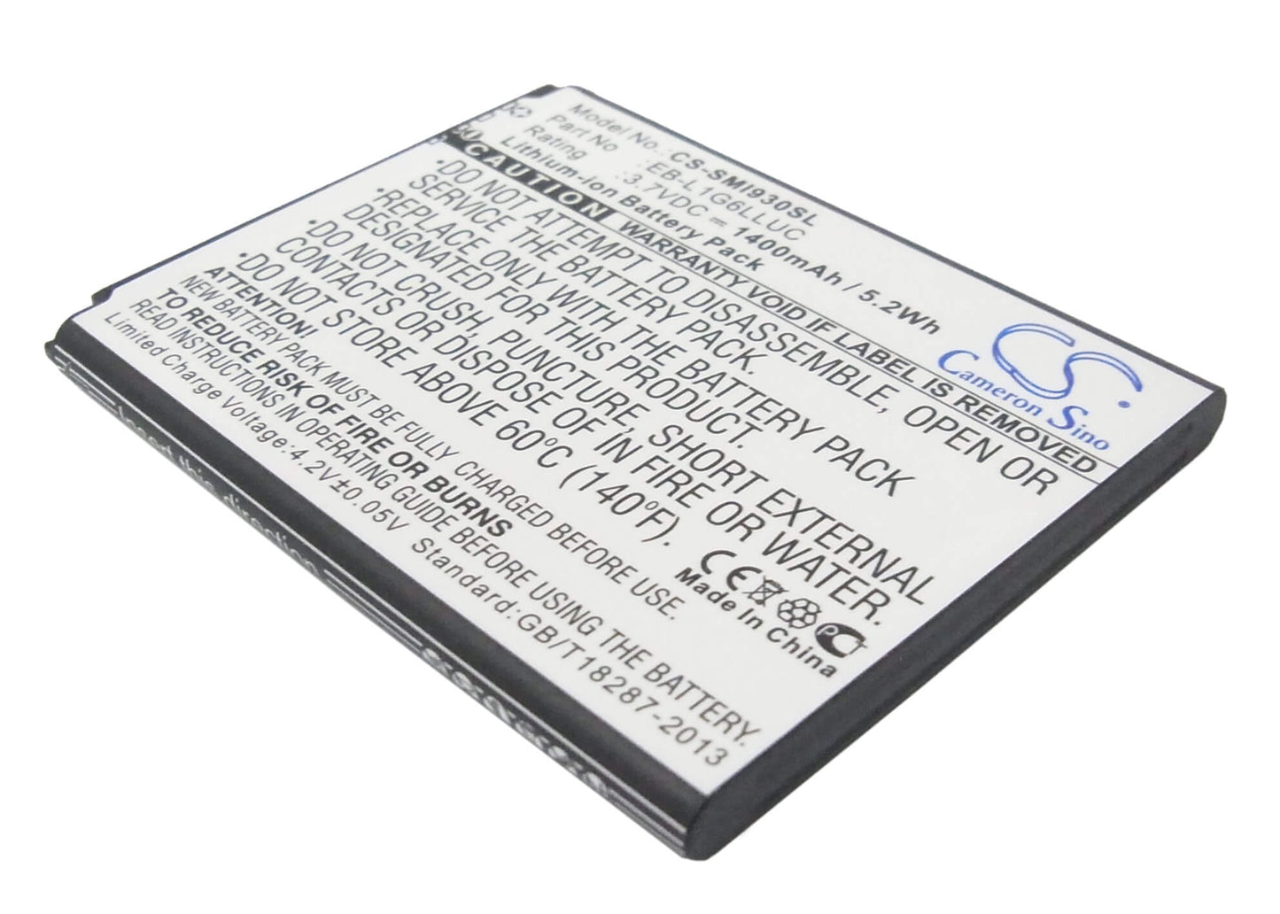 3.7V, 1400mAh, Li-ion Battery fits Sprint, Galaxy S3, Galaxy Siii, 5.18Wh