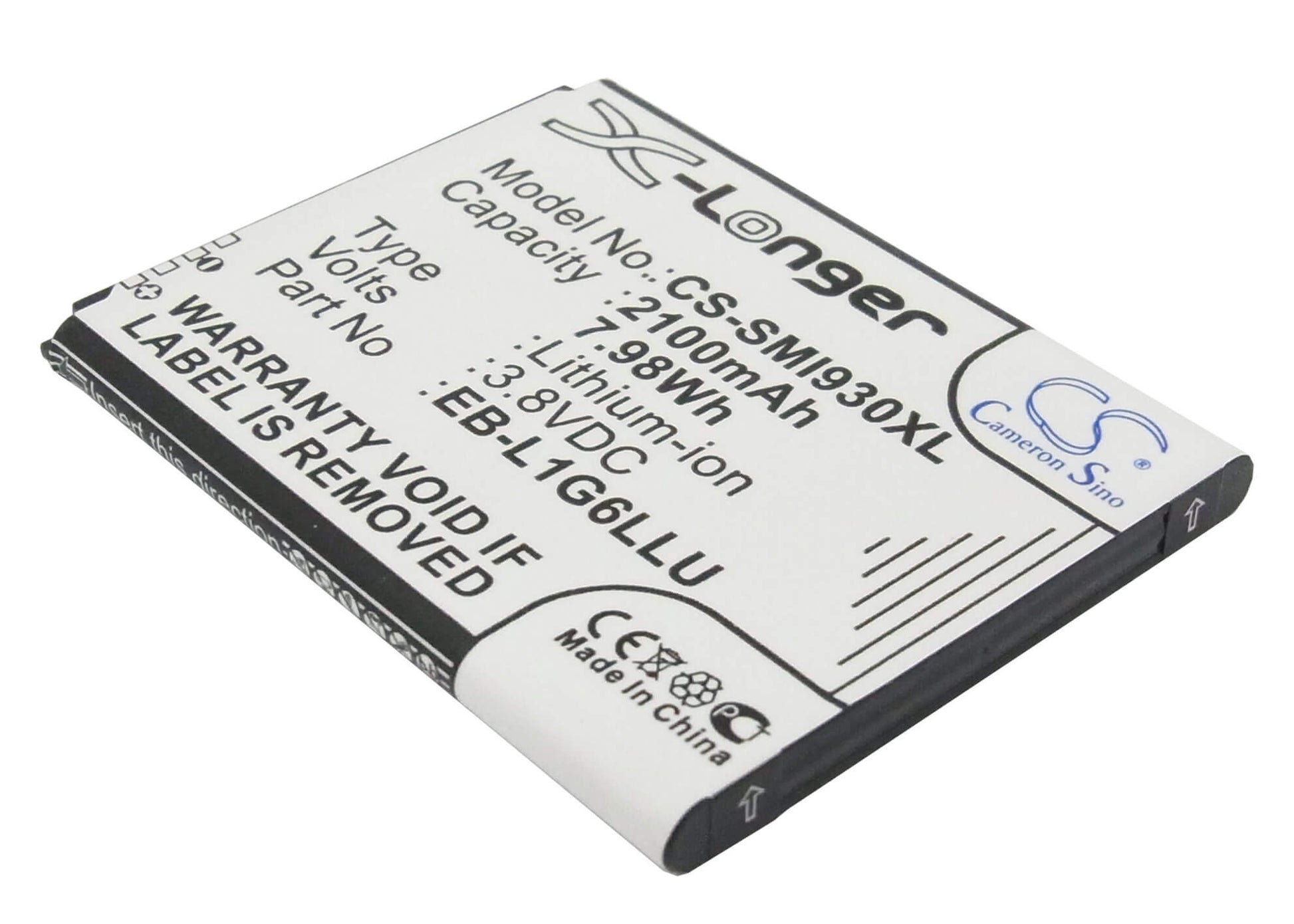 3.8V, 2100mAh, Li-ion Battery fits Uscellular, Galaxy S3, Galaxy S3 Lte, 7.98Wh