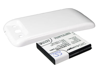 White, 3.7V, 3300mAh, Li-ion Battery fits Samsung, Galaxy S3, Galaxy Siii, 12.21Wh