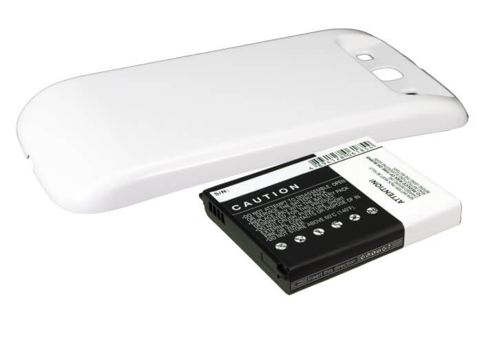 White, 3.7V, 3300mAh, Li-ion Battery fits Samsung, Galaxy S3, Galaxy Siii, 12.21Wh