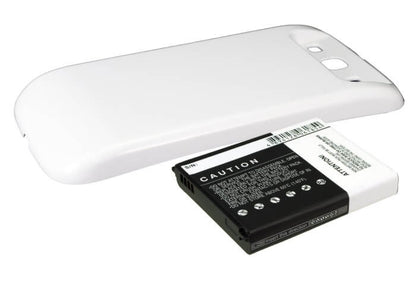 White, 3.7V, 3300mAh, Li-ion Battery fits Samsung, Galaxy S3, Galaxy Siii, 12.21Wh