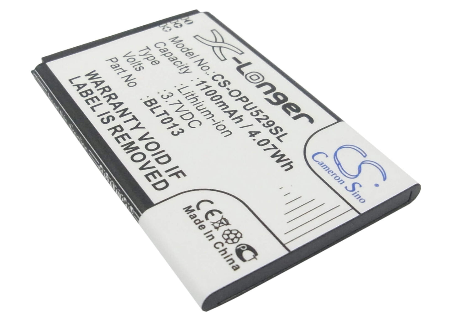 3.7V, 1100mAh, Li-ion Battery fits Oppo, A209, E21w, 4.07Wh