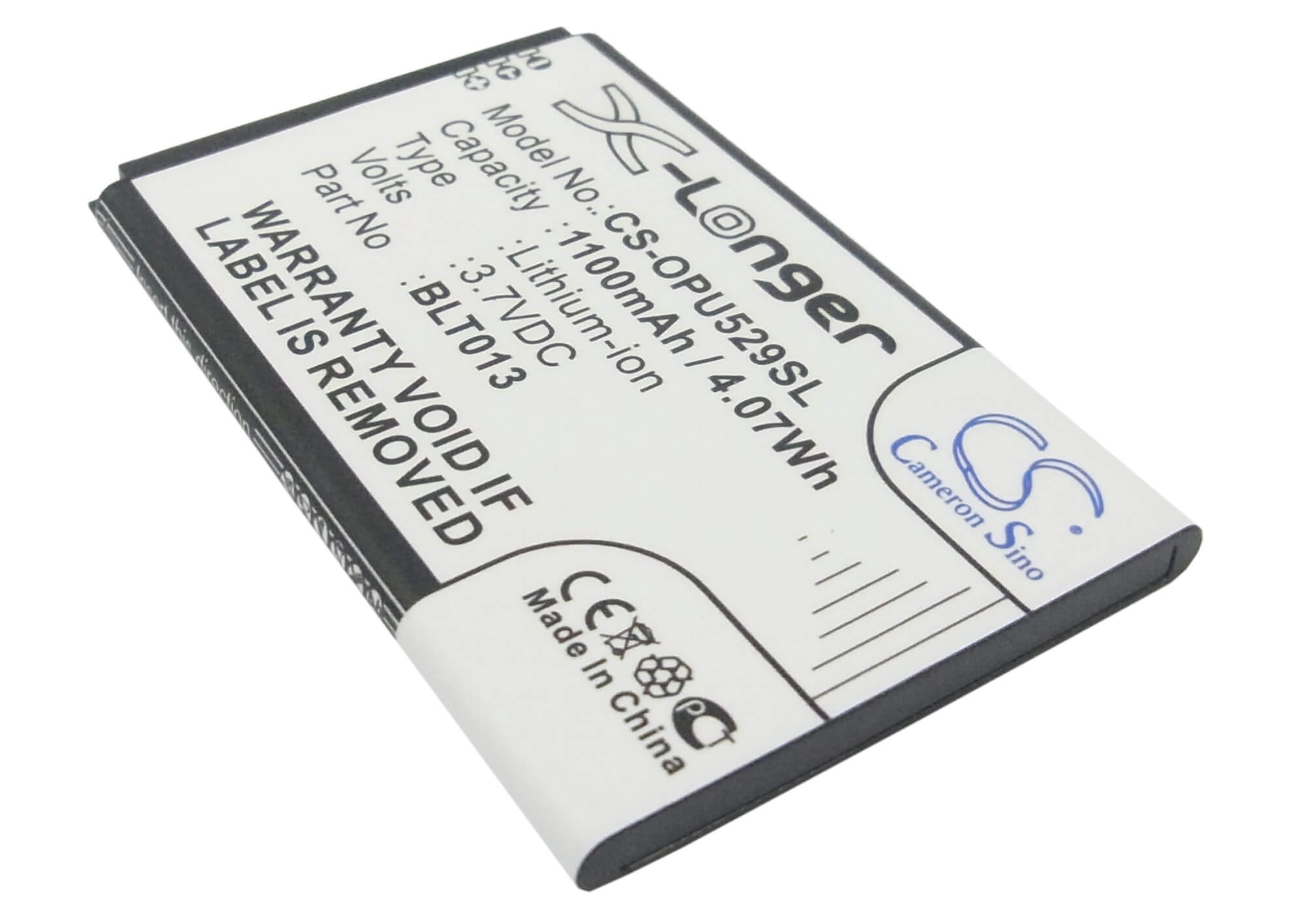 3.7V, 1100mAh, Li-ion Battery fits Oppo, A209, E21w, 4.07Wh