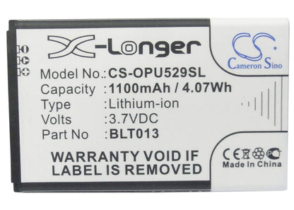 3.7V, 1100mAh, Li-ion Battery fits Oppo, A209, E21w, 4.07Wh