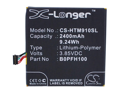 3.85V, 2400mAh, Li-Polymer Battery fits Htc, 0p9fh100, 0pfh110, 9.24Wh